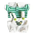 thumbnail image 2 of Conjunto de pantalones con tirantes y camiseta para muñecas, accesorios de ropa en miniatura para muñecas de 20 cm Verde, 2 of 9