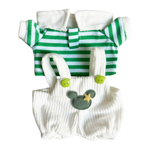 Conjunto de pantalones y camiseta con tirantes para muñecas de 20 cm, ideal para el Año Nuevo. Verde