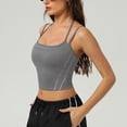 thumbnail image 6 of Warop Womens Square Neck Sports Tank Top, Sleeveless with Dual Thin Straps, Cropped Contrast Color Design, Support Activewear for Athletic Activities and Casual Wear, 6 of 7