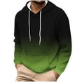thumbnail image 2 of NTACZA Green Mens Shirts Fleece Gradient Athletic Sweatshirts Hooded Plush Fuzzy Men Sweatshirt L, 2 of 5