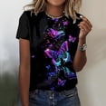 thumbnail image 2 of Gibobby Camisas De Vestir Túnica holgada para mujer, camisetas informales de verano, camiseta Floral de manga corta con cuello redondo, blusa holgada con estampado de flores（G， S), 2 of 4