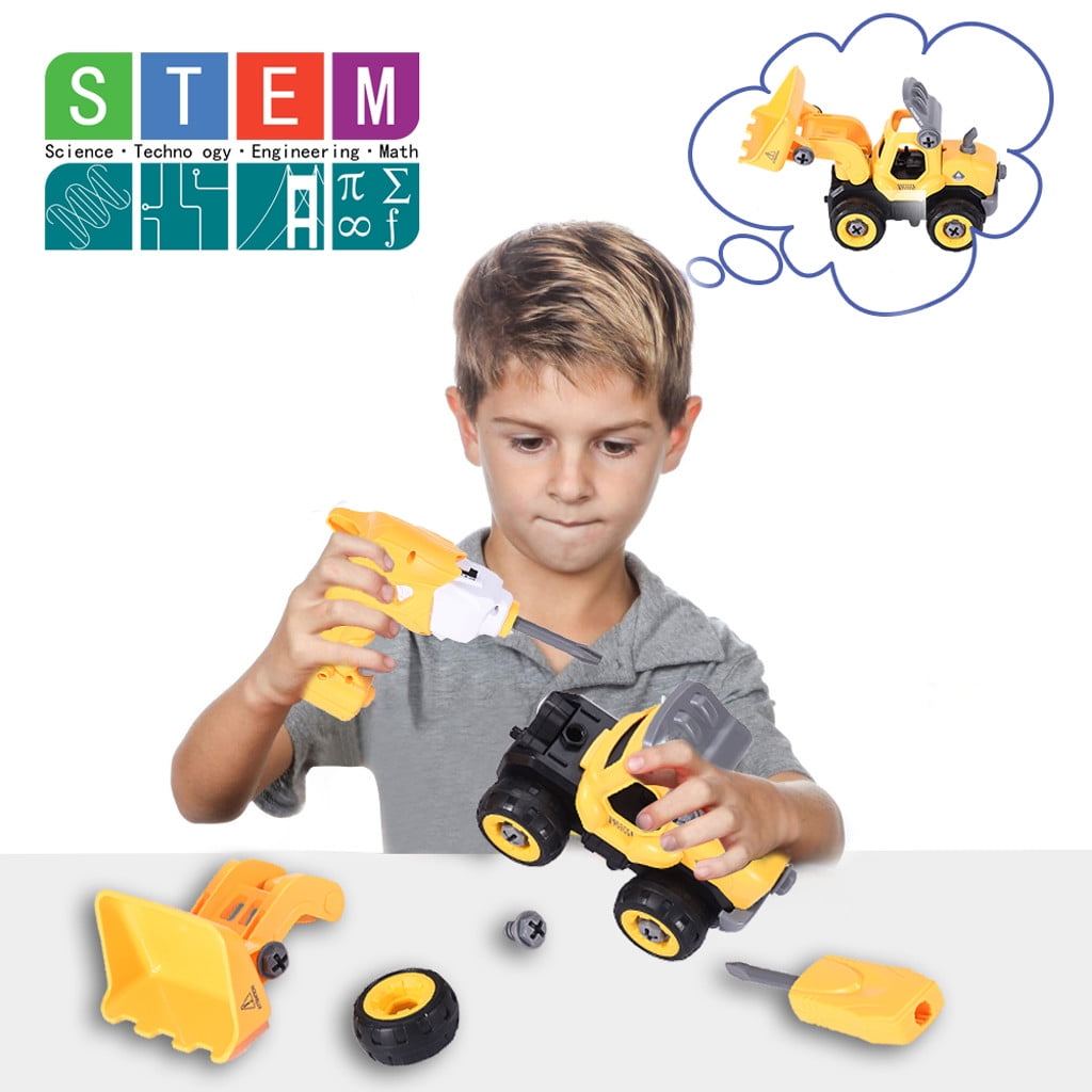 matoen DIY Bulldozer Take Apart Toys-With Electric Drill ...