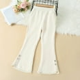 thumbnail image 4 of Esaierr Kids Baby Girls Flare Leggings Pants Toddler Hooded Spring Autumn Trousers Little Girls Bell Bottoms Youth Long Pants Athletic Pants for 3-13T, 4 of 7