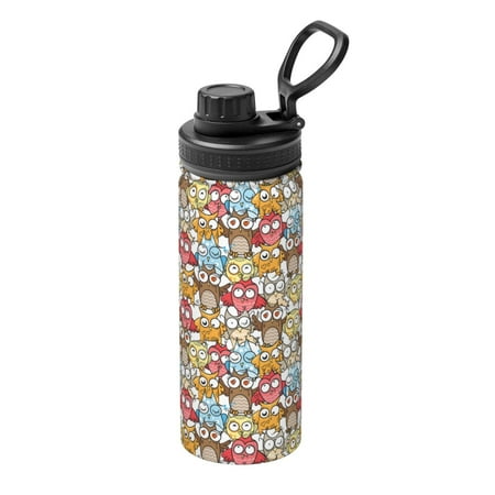 

Ocsxa Cartoon Owls 1 Print 18oz Stainless Steel Water Bottle Unisex Water Bottle Insulated Sports Water Cup Flask for Cold Water Drinks/Sports/Travel/Car/School