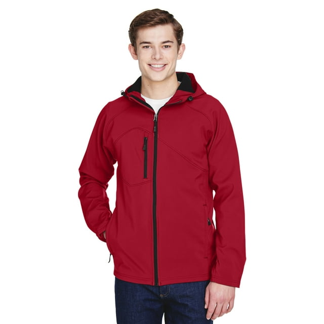 Men's Prospect Two-Layer Fleece Bonded Soft Shell Hooded Jacket - MOLTEN RED - XL