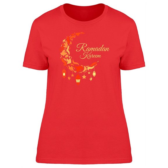 Ramadan Kareem Half Moon T-Shirt Women -Image by Shutterstock, Female Medium