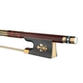 thumbnail image 6 of Violin Bow (Pernambuco Bow Stick Black Ebony Frog and Horsetail Bow Hair) for 4/4 Full Size Violin, 6 of 9