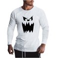 thumbnail image 1 of Blusa informal de manga larga con cuello redondo y estampado de calavera para hombre Pompotops  oipoqjl1797, 1 of 9