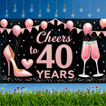 thumbnail image 7 of Elegant Design Cheers to 40th Birthday Anniversary Glitter Banner for Milestone Celebration Adult Party Decoration, 7 of 7