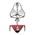 thumbnail image 2 of Uourmeti Snowman Halter Neck Bikini Set - Two Piece Triangle Swimsuit with Snowflake Design - Sexy Tie Side Bathing Suit for Winter Beach Vacations, 2 of 9