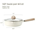 thumbnail image 2 of CAROTE Nonstick 5.0QT Saute Pan 11" Skillet with Cover Induction White Granite Non Stick Chicken Fryer Chef's Pan Bon Appetit Fry Pans, 2 of 4