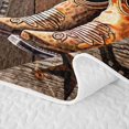 thumbnail image 5 of Erosebridal Bohemian Cowboy Boots Hat Quilt King,Rustic Horseshoe Texas Stars Pattern King Coverlet Set,3 Pieces, 5 of 7