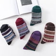thumbnail image 3 of LEZMORE 5 Pair Women Warm Wool Socks Soft Cozy Socks for Fall Winter Sports Socks Cashmere Athletic Crew Socks for Women, 3 of 5