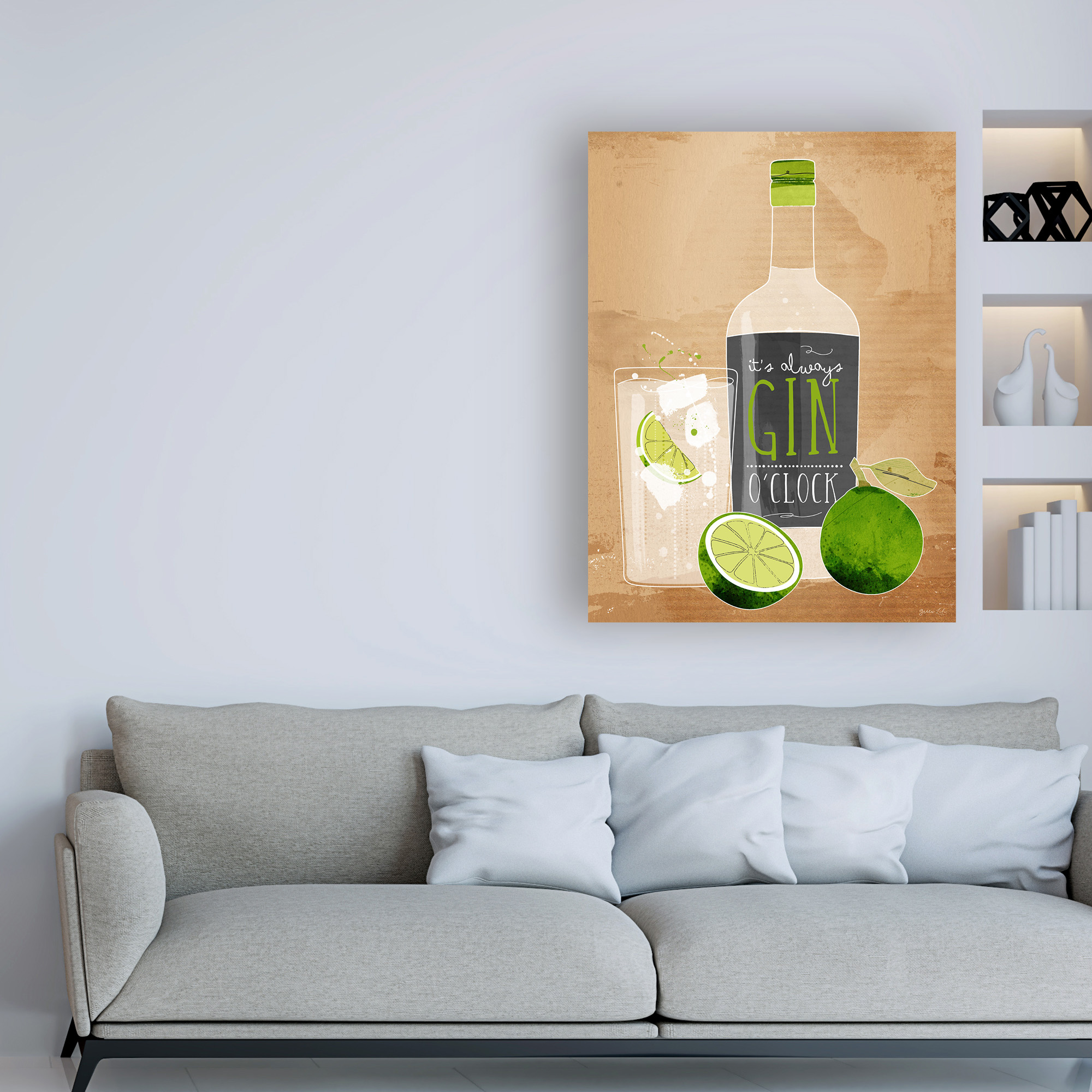 Trademark Fine Art 'Gin OClock' Canvas Art by Green Lili
