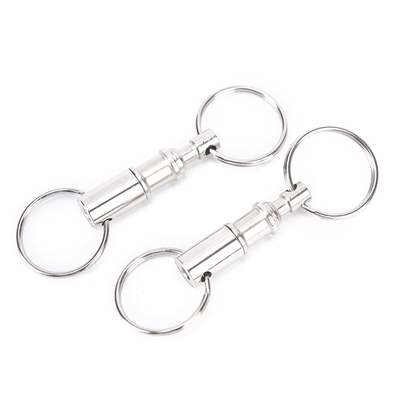 2Pcs Outdoor Backpack Key Ring Carabiner Double Key Ring Padlock KeychaiR*YU 