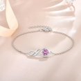thumbnail image 4 of YIFSIY Infinity Symbol Bracelet for Women 925 Sterling Silver Adjustable Chain Bracelet Birthstone October Pink Tourmaline Anniversary Birthday Jewelry Gift, 4 of 6