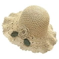 JGJJUGN Women's Handwoven Straw Sun Hat with Floral Decor Foldable