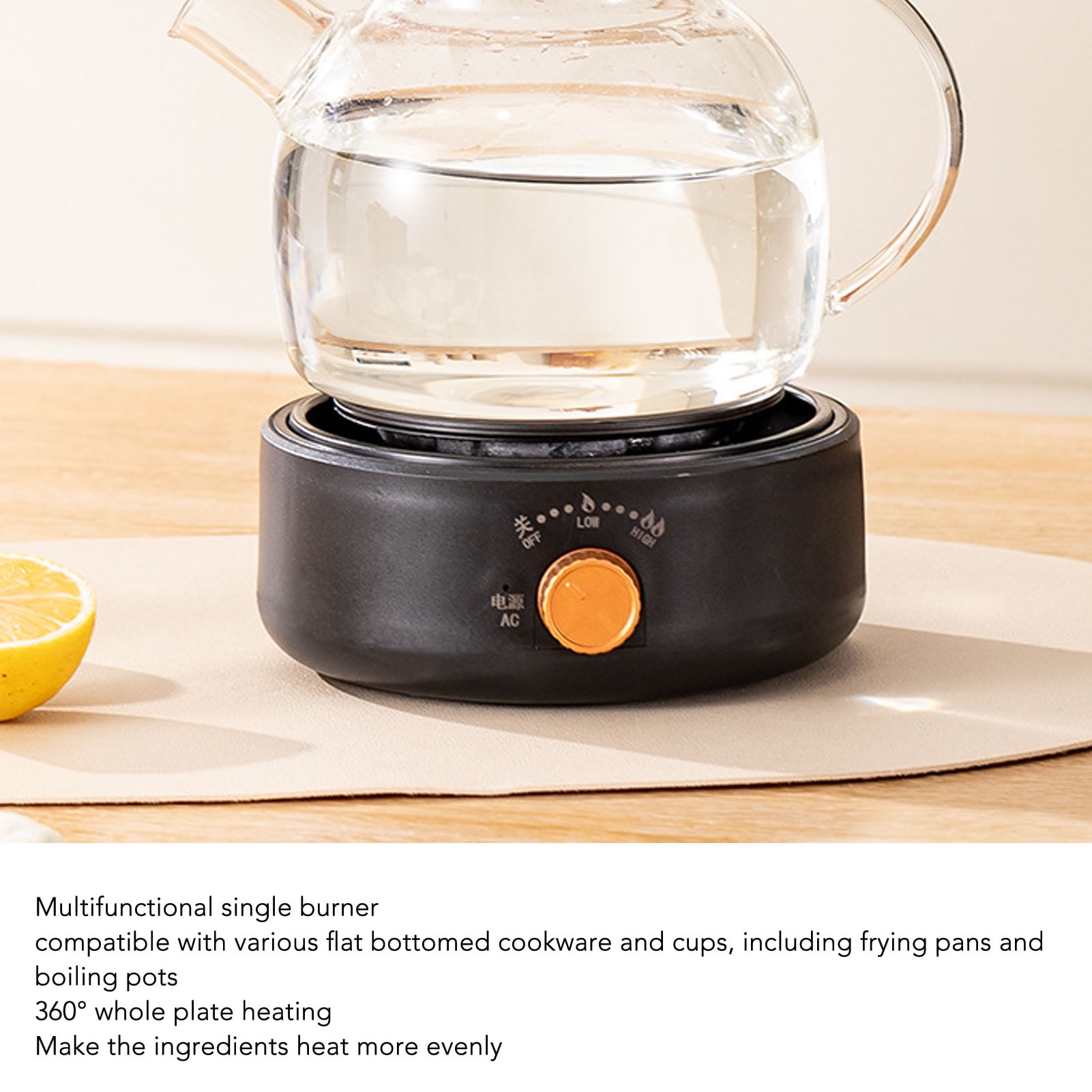 Nieyigj 500W Electric Single Burner Countertop Stove, Portable Multifunction Hot Plate for Small Spaces, Black (19x16x8 in / 48.3x40.6x20.3 cm)