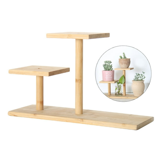 Please Check If There Are Any Missing Boards When Incoming Goods Bamboo Desktop Flower Stand, Plant Stand, Kitchen Spice Rack, Packaging Size 37x13x3cm