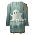 thumbnail image 4 of Abomasnow Halloween Crewneck Sweatshirt for Women Skeleton Print Shirt Pullover Spooky Season Lightweight Tops Casual Loose Fall Dressy Blouse Tops, 4 of 5