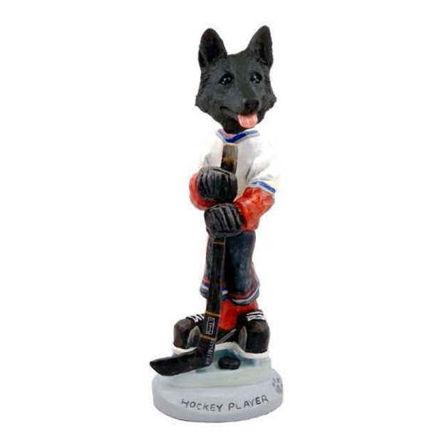 German Shepherd Black Hockey Player Doogie Collectable Figurine