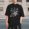 thumbnail image 2 of Arlun Mens Fashion Stars Graphic Tees Oversized Crew Neck Short Sleeve Streetwear Vintage T-Shirts Summer Relaxed Fit Comfortable Drop Sleeves Preppy Style Casual Tops 2026 Black XL, 2 of 4