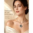thumbnail image 2 of TANGPOET 925 Sterling Silver Clover Black Pearl Necklace Women, 2 of 5