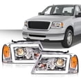 thumbnail image 2 of LED DRL Headlights Clear lens Chrome Housing Fit for Ford F150 2004-2008/Fit Lincoln Mark LT 06-08(NOT Fit for 2004 F150 Heritage/Flareside Beds Models),, 2 of 9