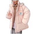 thumbnail image 1 of Chaqueta de algodón con capucha y manga larga para mujer, informal, con cremallera y manga larga, con capucha y plumón, abrigo de algodón, 1 of 6