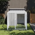 thumbnail image 1 of vidaXL Chicken Cage with Run Light Grey 110x201x110 cm Galvanised Steel, 1 of 3