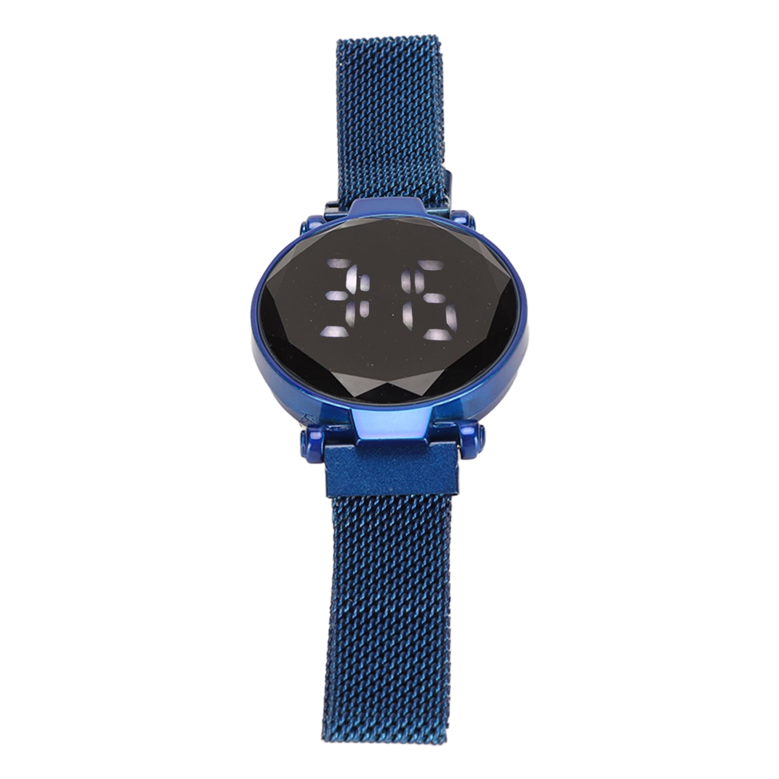 Round Led Watch Women LED Watch LED Touch Screen Large Display Durable Alloy Fashion Design Digital LED Watch For Girl Women Adult Blue Walmart