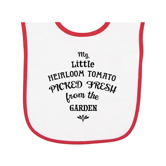 Inktastic My Little Heirloom Tomato Picked Fresh from the Garden Baby Terry Cloth Bib