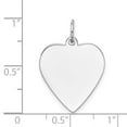 thumbnail image 2 of Auriga Fine Jewelry 14K White Gold Plain .018 Gauge Heart Charm (L- 24 mm, W-18 mm) for Women, 2 of 4
