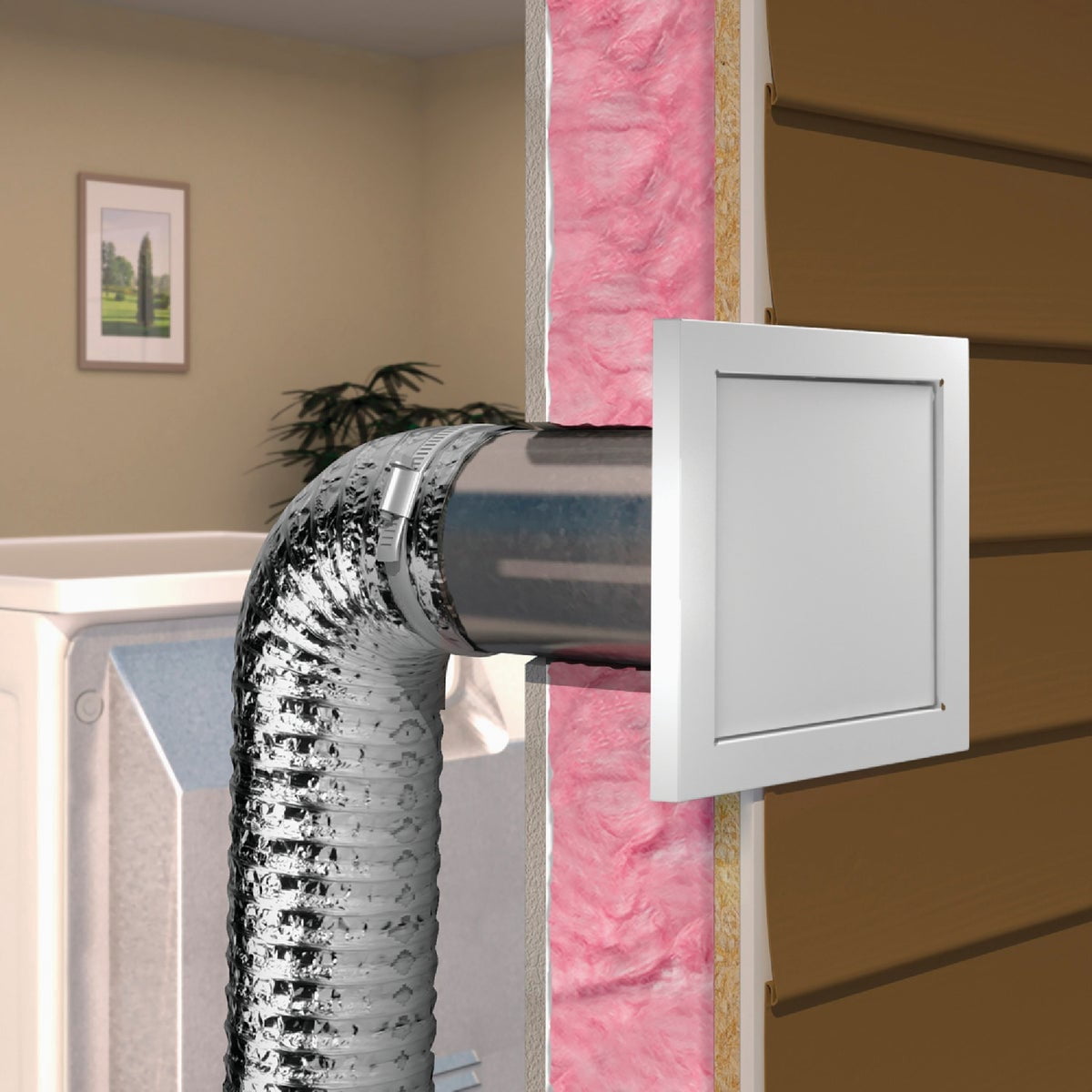 Imperial 4 In. Dryer Wall Vent Cap VT0758 - White Galvanized Steel