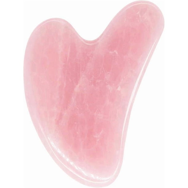 Gua Sha Massage Tool Rose Quartz Jade GuaSha Facial Tool, Gua-Sha Stone for Neck Body SPA Acupressure Scraping