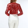 thumbnail image 4 of Kaemgyyd Women's Sequin Jackets Sparkle Glitter Open Front Cropped Coat Casual Long Sleeve Cardigan Outfit for Party, 4 of 4