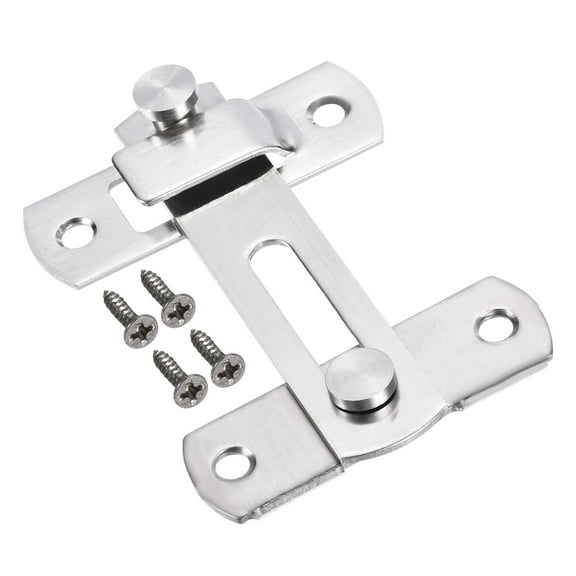 Uxcell 3.9" x 2.8" Door Latch, Large Flip Gate Latch Stainless Steel for Door and Window, Silver