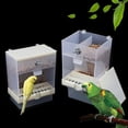 thumbnail image 2 of Comedero para pájaros de plástico transparente (1 unidad), diseño extraíble y colgante para loros, ideal para jardín con alimentación automática., 2 of 5