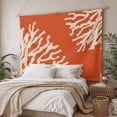 thumbnail image 3 of Coral Orange Tapestry for Bedroom Wall Hanging Tapestry, Coastal White Ocean Marine Nautical Beach Ceiling Backdrop Tapestries Poster Blanket Wall Decor for Teens Room Living Room Dorm 39" x 59", 3 of 8