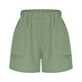 thumbnail image 4 of Womens Bermuda Shorts Elastic Waist Solid Color Ladies Comfy Lightweight Trendy Casual Shorts with Pockets S-2XL, 4 of 6