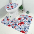 thumbnail image 2 of Pioneer Flower Floral Print Pattern Bathroom Rugs Sets 3 Piece,Toilet Cover Set,Absorbent Non Slip Bathroom Mats Sets with U-Shaped Contour Rug Toilet Rug Set, 2 of 5