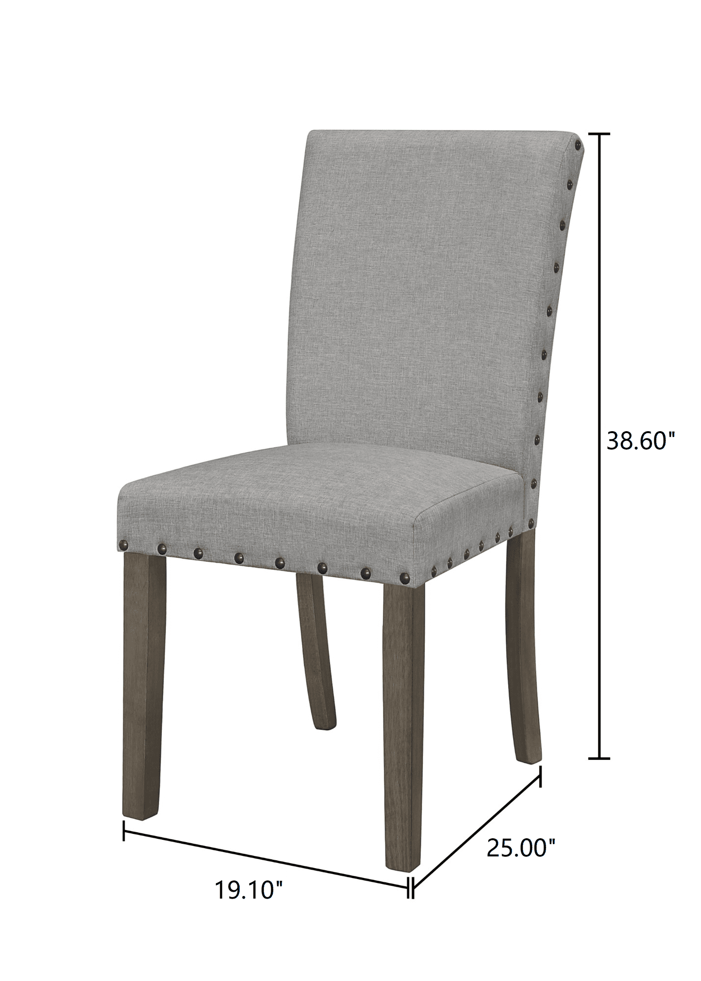 Home Design Clinton Dining Chair, Taupe, Upholstered back, Padded seat, Nailhead trim, Comfortable seating, Sturdy legs, Modern classic style