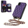 thumbnail image 5 of iPhone X Wallet Case, iPhone XS Cover, Allytech Zipper Case with Card Holder Slot Crossbody Chain Strap Handbag Purse Wrist Strap Shockproof PU Leather Case for iPhone X/ XS 5.8", Purple, 5 of 6