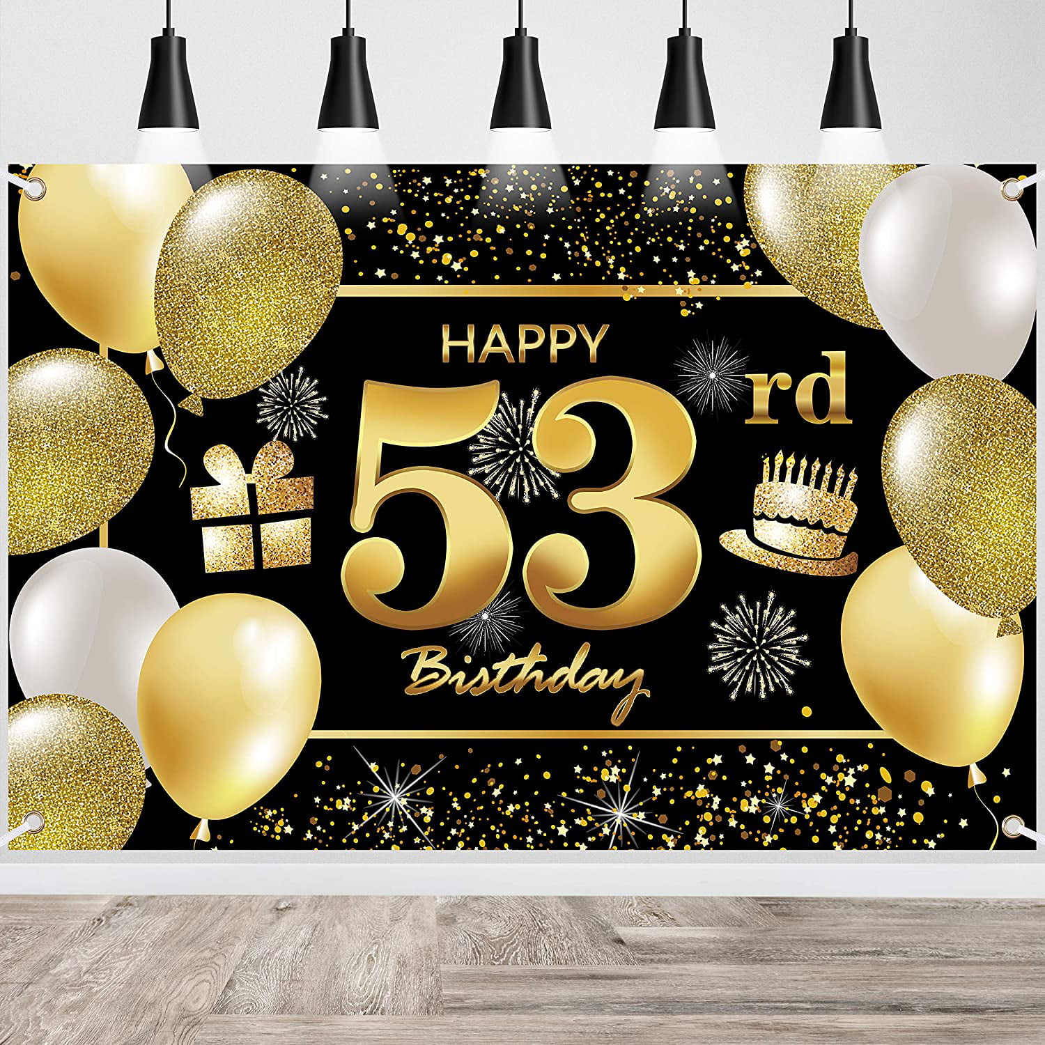 53rd Happy Birthday Banner Birthday Decorations for Men Birthday Party Decorations Birthday Backdrop