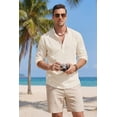 thumbnail image 4 of COOFANDY Men's Long Sleeve Cotton Linen Henley T-Shirt - Hippie Casual Beach Tee, 4 of 8