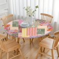 thumbnail image 3 of Pioneer Flower Floral Print Pattern Round Fitted Tablecloth with Elastic Edge,Dining Table Cover Waterproof,Outdoor Round Tablecloth for Camping,Dining,Indoor and Outdoor, 3 of 7