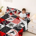 thumbnail image 3 of Castle Fairy Bold Red Motocross Bed Sheets 4pcs for Teens, Arrow Chevron Bike King Sheets for Bedroom, Red Black, 3 of 6