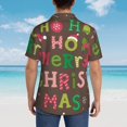 thumbnail image 4 of Balery Ho Ho Ho Merry Christmas Camisas hawaianas de manga corta para hombre, camisas playeras de corte holgado, camisas de vacaciones con botones,3X-Large, 4 of 7