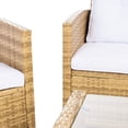 thumbnail image 6 of SAFAVIEH Vellor Outdoor Patio 4 Piece Conversation Set, Natural/White, 6 of 13