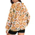 thumbnail image 5 of SCRAWLGOD Pumpkins Hoodies for Women Zip Up Lightweight Jackets for Women Casual Elastic Women Oversized Sweater Long Sleeve Sportswear Hoodie Women for Thanksgiving Autumn Size M, 5 of 7